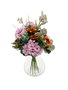 Obouquet Ramo De Flores Artificiales Naroa Rosa con Rosas, Agapanthus, Flor de Cera y Hortensias