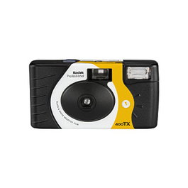 Kodak Tri-X 400 B&W SUC 27 - Cámara Analógica Desechable con Flash Integrado, Película en Blanco y Negro, Colores Negro, Blanco y Amarillo