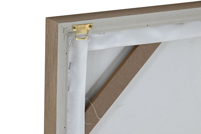DKD Home Decor Cuadro Moderno Beige Blanco Lienzo Yute 60 x 60 x 3.8 cm (2 Unidades)