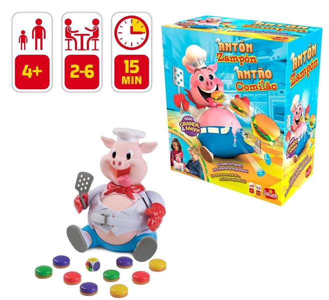 Goliath Juego Antón Zampón Es un Comilón y siempre tiene Hambre, Juguete de Mesa para Niños, Edad Recomendada 36 Meses Goliath Juego Antón Zampón Es un Comilón y siempre tiene Hambre, Juguete de Mesa para Niños, Edad Recomendada 36 Meses