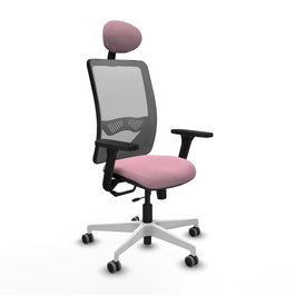 PIQUERAS Y CRESPO Silla de oficina Zulema Rosa y Gris con Brazos 3D