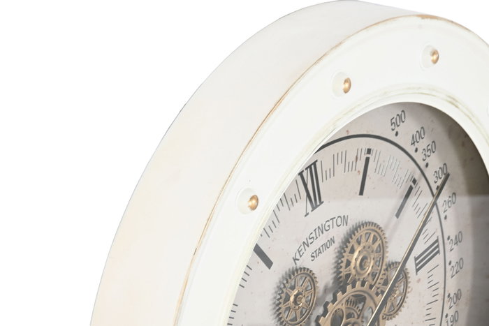 DKD Home Decor Reloj de Pared Movimiento Led Metal Blanco 9 x 60 x 60 cm