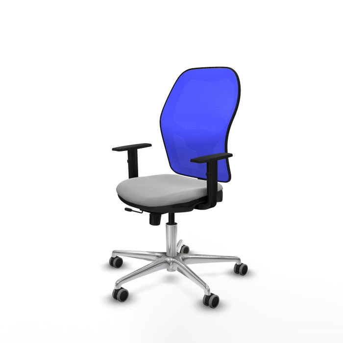 PIQUERAS Y CRESPO Silla de oficina Jorquera Gris claro/Azul con mecanismo Sincro/Traslack PIQUERAS Y CRESPO Silla de oficina Jorquera Gris claro/Azul con mecanismo Sincro/Traslack