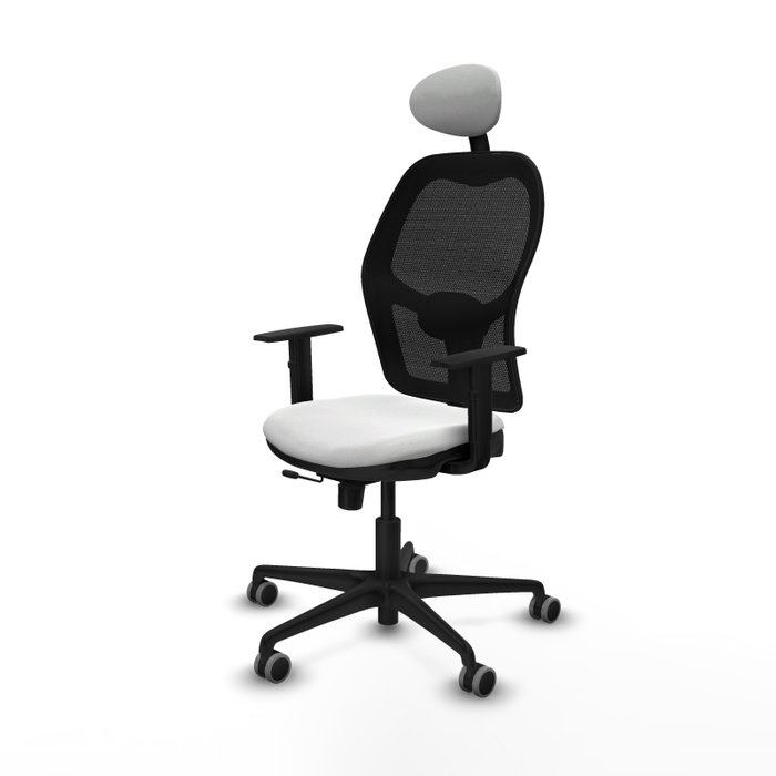 PIQUERAS Y CRESPO Silla de oficina Jorquera con mecanismo Sincro/Traslack, Blanco y Negro PIQUERAS Y CRESPO Silla de oficina Jorquera con mecanismo Sincro/Traslack, Blanco y Negro