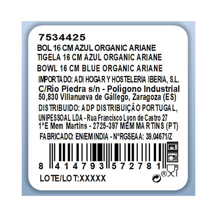 Bol Porcelana Organic Ariane 16 cm