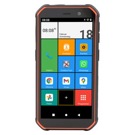 Olympia TREK Outdoor - Móvil Resistente IP68 4G, Pantalla 5.5", 32GB, 3GB RAM, Batería 5000mAh, Android 10, Cámara 13MP, Doble SIM, Color Negro/Naranja