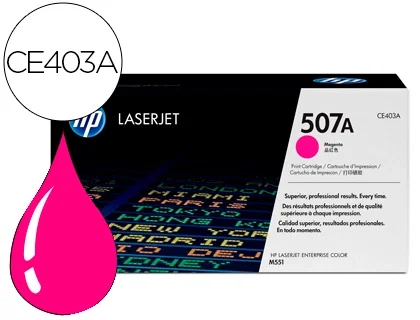 HP Cartucho de tóner 507A Magenta (CE403A) HP Cartucho de tóner 507A Magenta (CE403A)