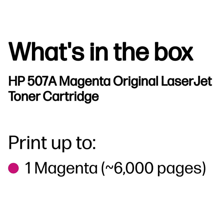 HP Cartucho de tóner 507A Magenta (CE403A) HP Cartucho de tóner 507A Magenta (CE403A)