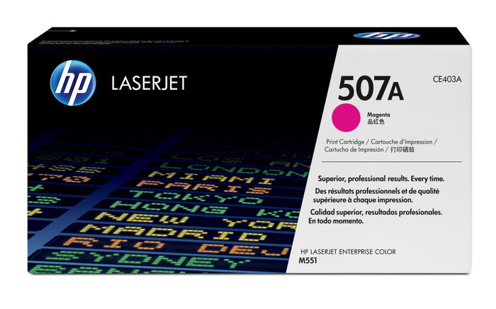 HP Cartucho de tóner 507A Magenta (CE403A) HP Cartucho de tóner 507A Magenta (CE403A)