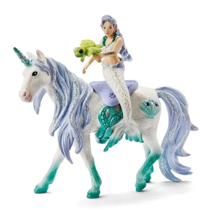 Schleich Figura de Unicornio Sirena en el Mar 70594 Bayala 4 Piezas a Partir de 5 Años