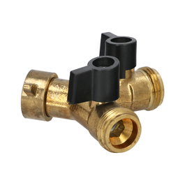SATURNIA Adaptador de Manguera de Latón de 2 Vías, Entrada Hembra 3/4 pulg. y 2 Tomas Macho 3/4 pulg.