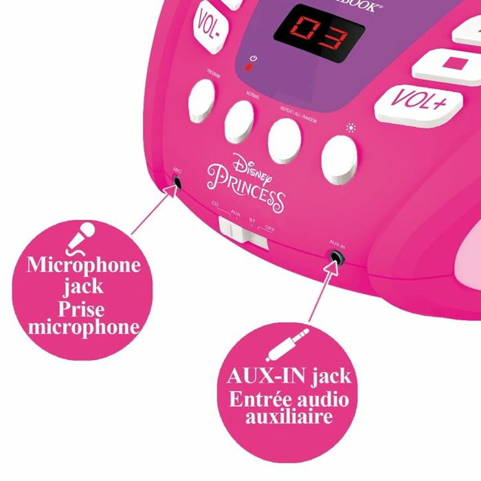 Lexibook Disney Princess Reproductor de CD Bluetooth con Efectos de Luz