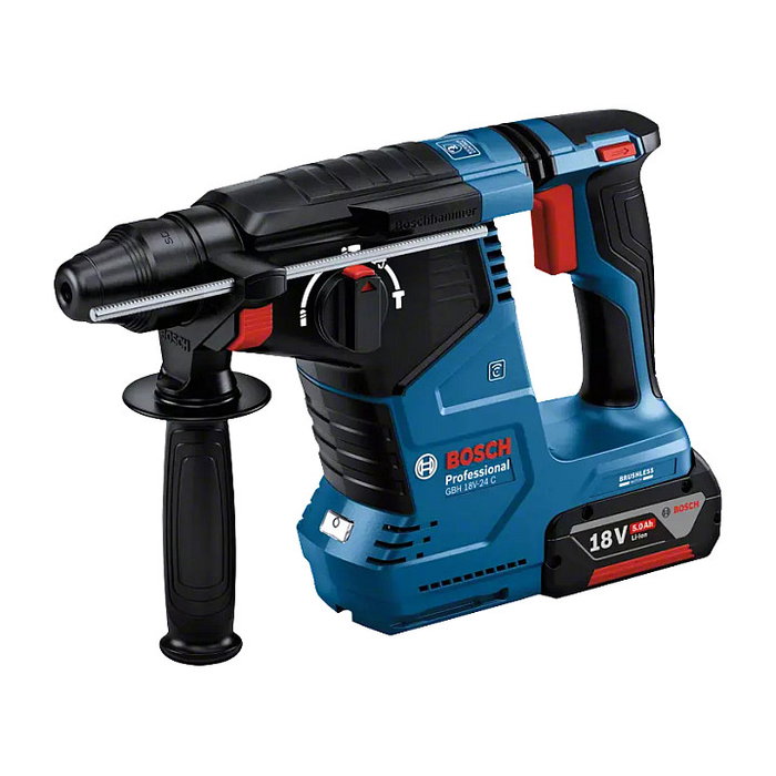 Bosch GBH 18V-24 C - Rotomartillo percutor SDS Plus 18V (sin batería), motor sin escobillas, energía de impacto 2.4 J, capacidad en hormigón 24 mm, 980 RPM