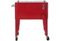 DKD Home Decor Nevera Terraza Y Jardin Rojo 43 x 80 x 74 cm Acero Pp 56 Litros Ruedas