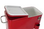 DKD Home Decor Nevera Terraza Y Jardin Rojo 43 x 80 x 74 cm Acero Pp 56 Litros Ruedas
