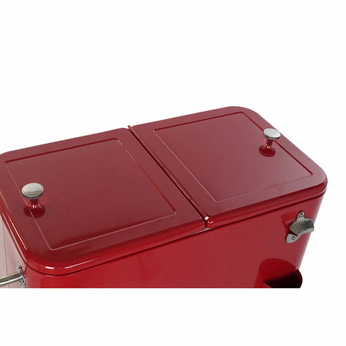 DKD Home Decor Nevera de Acero y PP 56 Litros Rojo