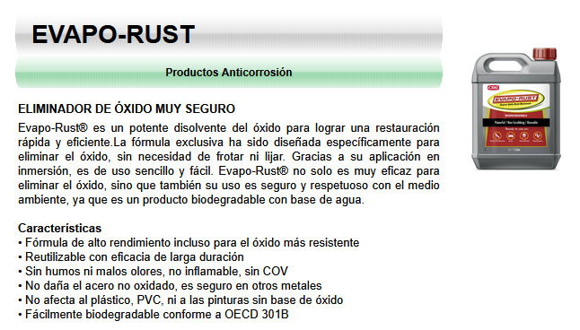 CRC Evaporust Eliminador de Óxido 1 L CRC Evaporust Eliminador de Óxido 1 L