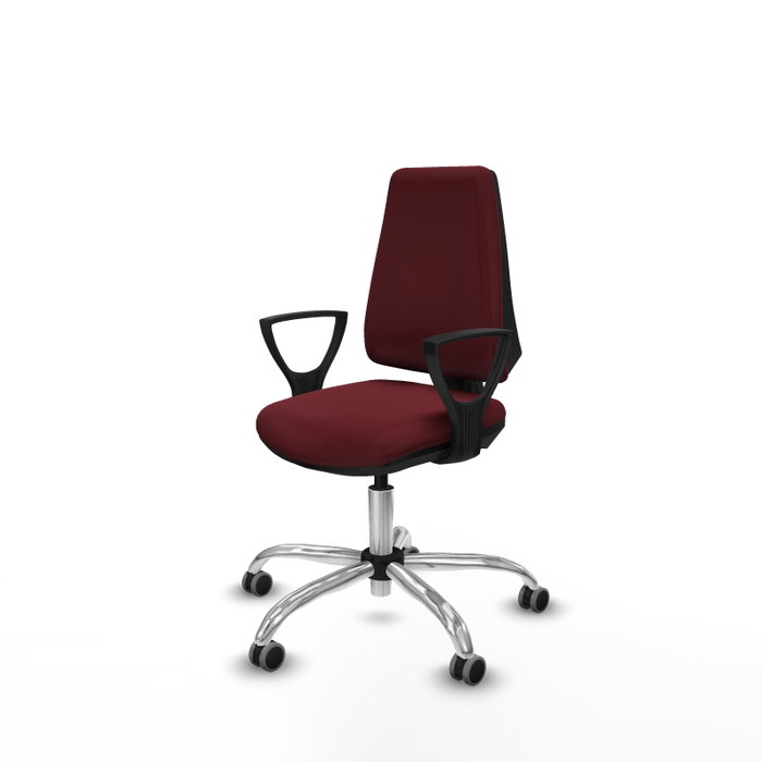 PIQUERAS Y CRESPO Silla de oficina Elche Granate con brazos fijos PIQUERAS Y CRESPO Silla de oficina Elche Granate con brazos fijos