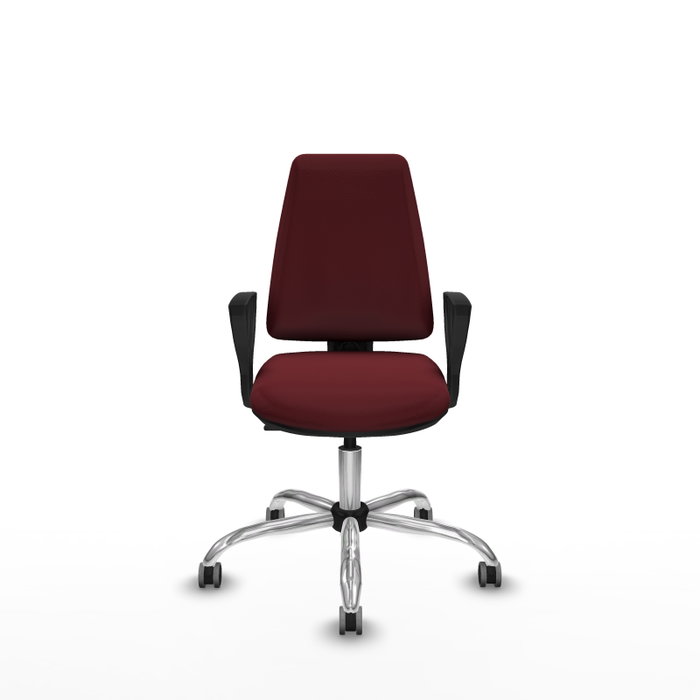 PIQUERAS Y CRESPO Silla de oficina Elche Granate con brazos fijos PIQUERAS Y CRESPO Silla de oficina Elche Granate con brazos fijos