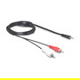 DeLOCK Cable Audio 3.5 mm Macho a 2x RCA Macho 1.5 m Negro 84000