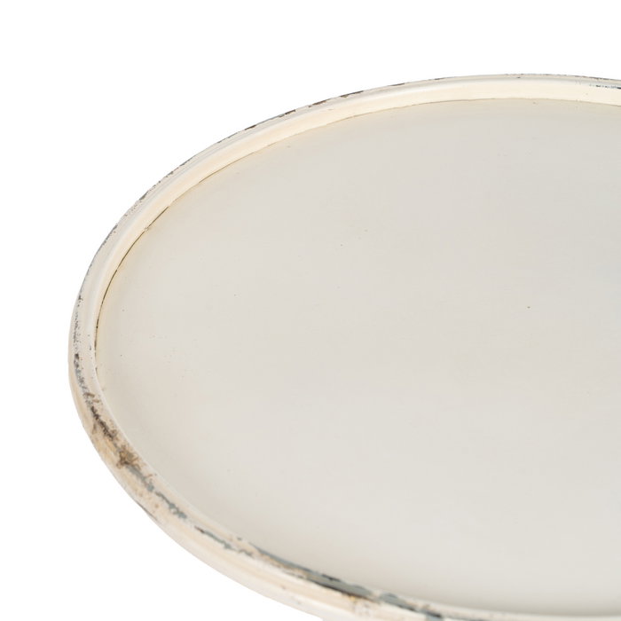 S/2 Mesitas Crema Metal 40 X 40 X 77 cm