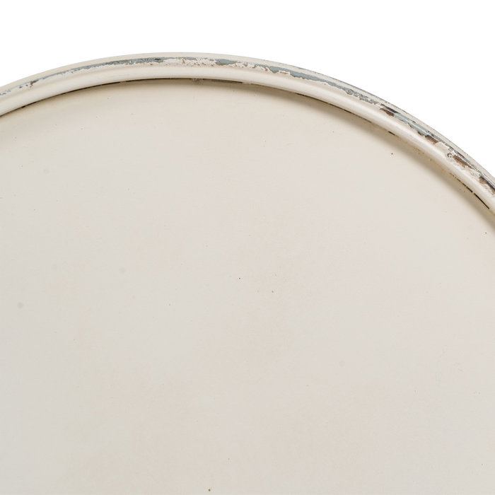 S/2 Mesitas Crema Metal 40 X 40 X 77 cm