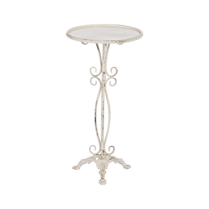 S/2 Mesitas Crema Metal 40 X 40 X 77 cm