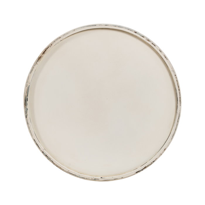 S/2 Mesitas Crema Metal 40 X 40 X 77 cm