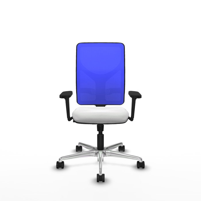 PIQUERAS Y CRESPO Silla de oficina Motilla con mecanismo Sincro, Blanco y Azul