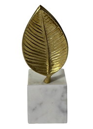 DKD Home Decor Decoración Hoja Aluminio y Mármol Dorado y Blanco