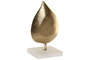DKD Home Decor Decoración Hoja Aluminio y Mármol Dorado y Blanco