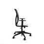 Silla de oficina Motilla con mecanismo Sincro tapizada con Tela color Blanco y malla color Gris. Equipada con lumbar 1D, Brazos 1D y Ruedas 65mm nailon