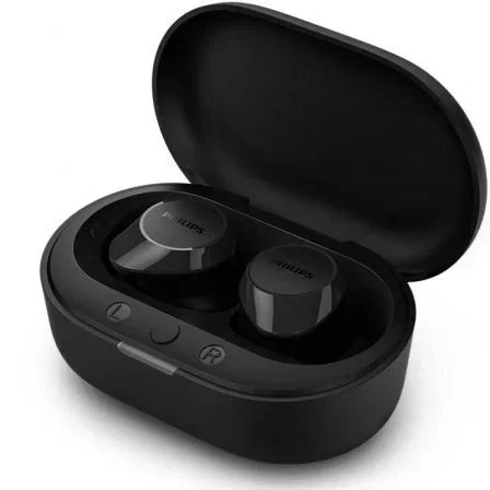 Philips TAT1209BK Auriculares Bluetooth con Estuche de Carga, Autonomía 6h, Negros
