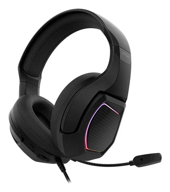 Krom Kopa 7.1 - Auriculares Gaming Diadema con Sonido Virtual 7.1, Iluminación RGB, Altavoces 50mm, Micrófono, USB, Compatible con PC, PS4, PS5, Nintendo Switch - Negro