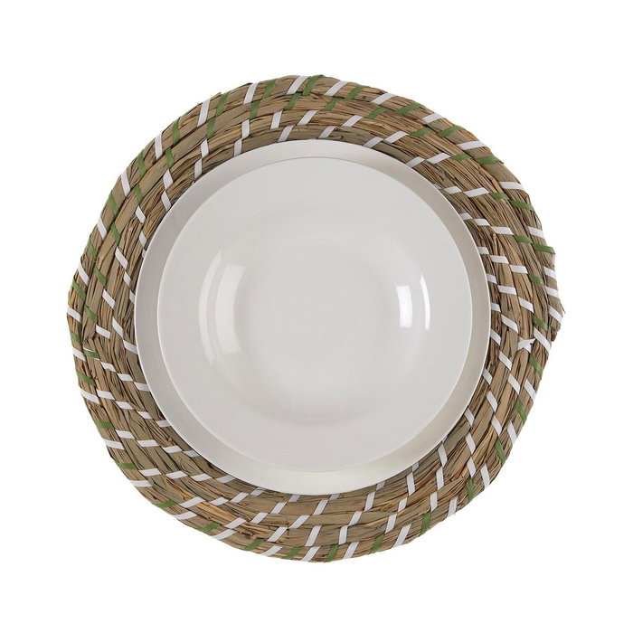 Salvamantel Versa Blanco Verde Textil Jacinto de agua 38 cm