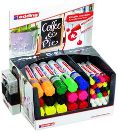 Marcador Tiza Liquida Edding Expositor De 44 (Window Marker) (20 Uds.4090 Y 24 Uds.4095)