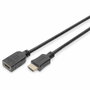 Digitus Cable de extensión HDMI 4K con Ethernet, 5m, Negro