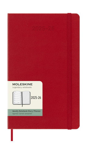 Moleskine Agenda 18 Meses Semanal L (13x21 cm) 2025-2026 Tapa Dura Rojo DHF218WN3Y26