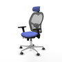 PIQUERAS Y CRESPO Silla de oficina Jorquera con mecanismo Sincro/Traslack, Azul claro y Gris