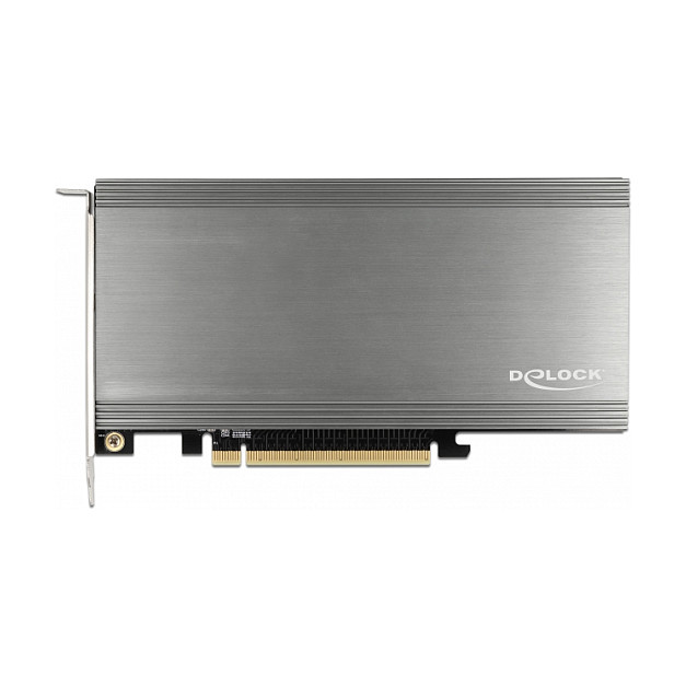 DeLOCK 92371 Tarjeta PCIe x16 a 4 NVMe M.2 Interna con Bifurcación, Disipador y Ventilador - Compatible con Windows 10, Linux, PCI Express 3.0