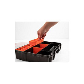 DeLOCK Caja de clasificación con 21 compartimentos 290 x 220 x 60 mm naranja / negro