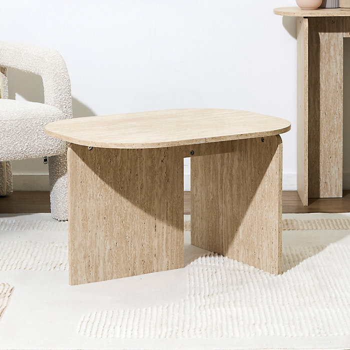 Home Deco Factory Mesa Baja Pietra Colección Terra Nova 72x53 cm Altura 45 cm