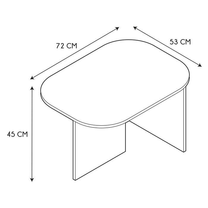 Home Deco Factory Mesa Baja Pietra Colección Terra Nova 72x53 cm Altura 45 cm