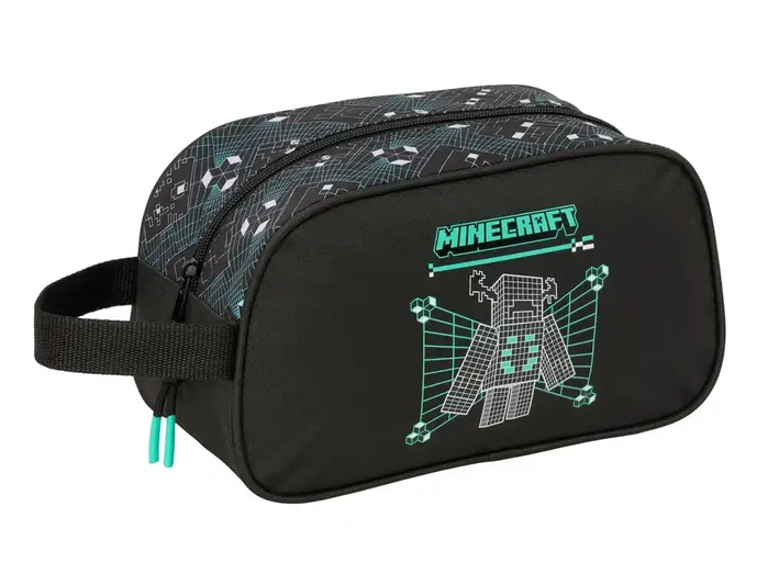 Safta - Neceser para Coche con Asa Ajustable, Temática Minecraft, Dimensiones 150x260x120 mm Safta - Neceser para Coche con Asa Ajustable, Temática Minecraft, Dimensiones 150x260x120 mm