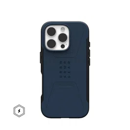Urban Armor Gear Funda Civilian para Apple iPhone 16 Pro, Resistente a Caídas, Compatible con MagSafe, Color Marina (6.3" / 16 cm)