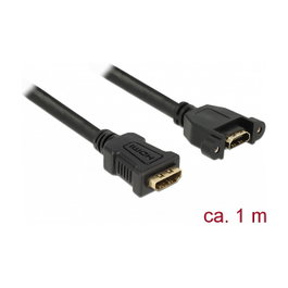 DeLOCK 85466 Adaptador HDMI hembra a hembra para montaje 4K 30 Hz 1 m