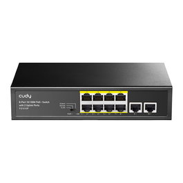 Cudy Switch Gigabit PoE+ Gestionado FS1010P de 8 Puertos Gigabit Ethernet y 2 Puertos de Enlace Superior