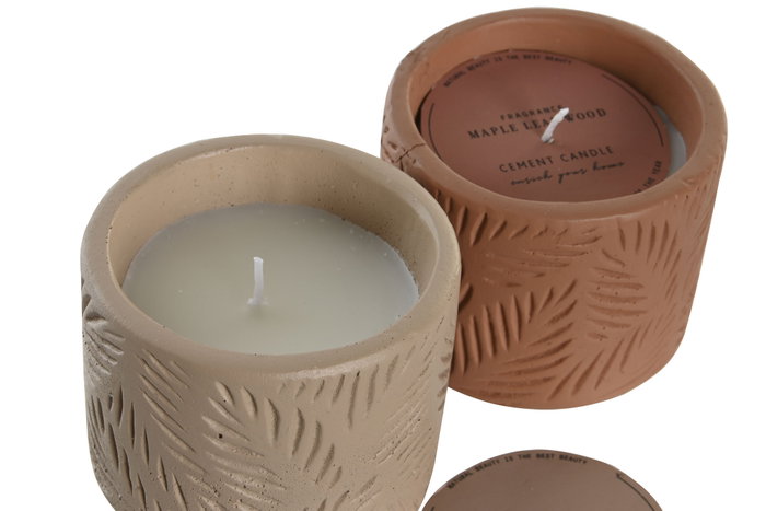 DKD Home Decor Vela de Gres con Hojas, Surtido de 2 Unidades DKD Home Decor Vela de Gres con Hojas, Surtido de 2 Unidades