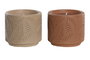 DKD Home Decor Vela de Gres con Hojas, Surtido de 2 Unidades