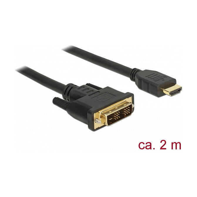 DeLOCK 85584 Cable DVI 18+1 Macho a HDMI Tipo A Macho 2m Negro